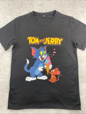 Tom and Jerry  Black Graphic Tee 90’s Y2K  oldschool womans mens size small